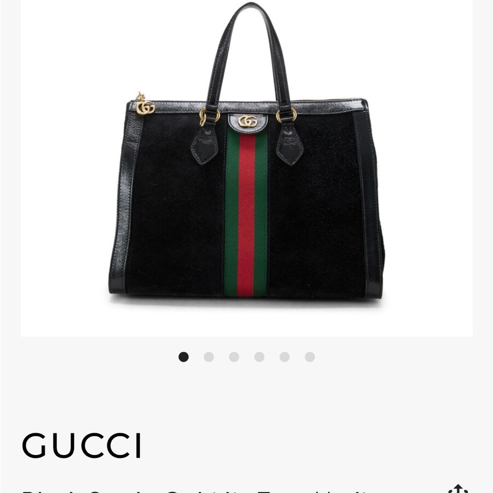 Gucci Black Suede Ophidia Medium Tote